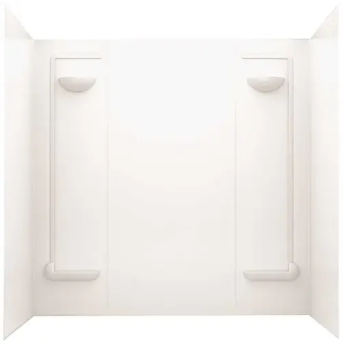 30 in. x 60 in. x 57 in. Easy Up Adhesive Alcove Tub Surround in White
