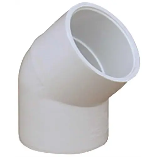 PVC SCH 40 45 DEGREE ELBOW, 2 IN Off-White