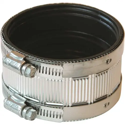 STANDARD-DUTY NO-HUB COUPLING, 3 IN Black