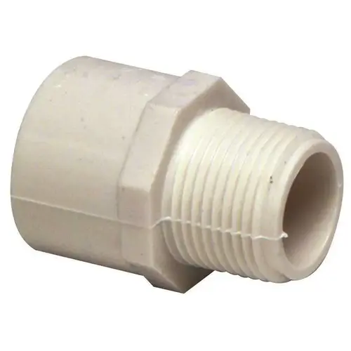 3/4 in. x 1/2 in. PVC Schedule 40 Slip x MIPT Reducing Male Adapter White