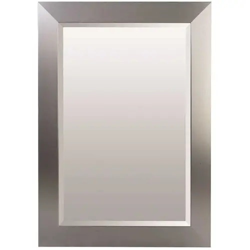 24 in. x 30 in. Custom Select Framed Beveled Makeup Mirror in Brushed Nickel