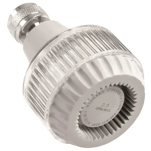 NIAGARA PRISMIERE SHOWERHEAD, WHITE/CHROME-PLATED, 1.5 GPM Clear White