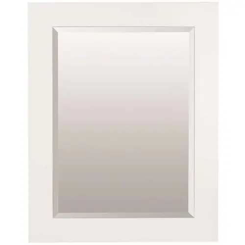 26 in. x 36 in. Custom Select Framed Beveled Makeup Mirror in White