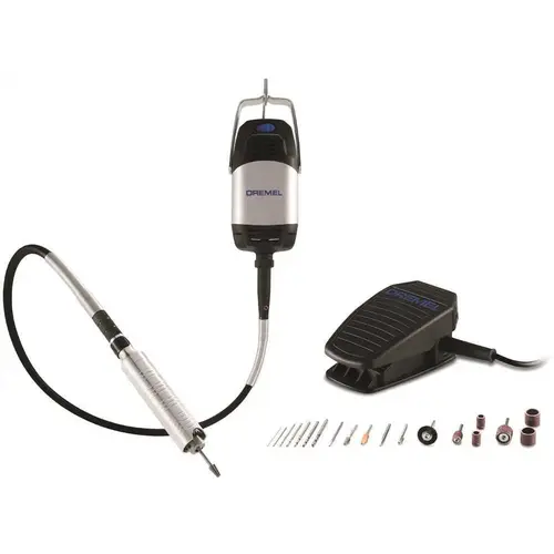 Fortiflex Heavy Duty Variable Speed Corded Flex Shaft Tool with 8 in. Cord and 21 Accessories