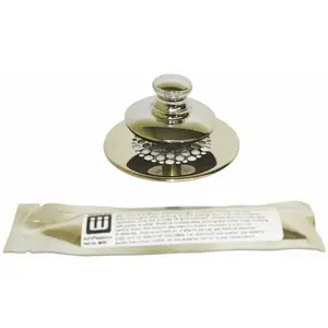 Watco 48750-PP-CP-G Universal NuFit Push Pull Bathtub Stopper, Grid Strainer and Silicone Chrome
