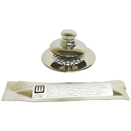 Universal NuFit Push Pull Bathtub Stopper, Grid Strainer and Silicone Chrome Universal NuFit Push Pull Bathtub Stopper, Grid Strainer and Silicone Chrome