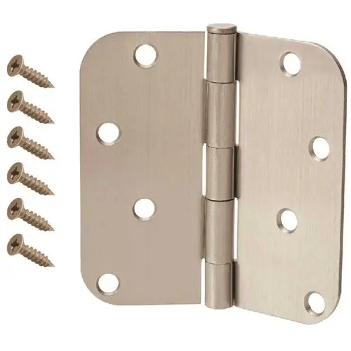 4 in. Satin Nickel 5/8 in. Radius Door Hinge - pack of 10 4 in. Satin Nickel 5/8 in. Radius Door Hinge - pack of 10
