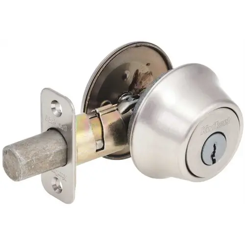 Satin Nickel Adjustable Latch Single Cylinder Deadbolt Satin Nickel Adjustable Latch Single Cylinder Deadbolt