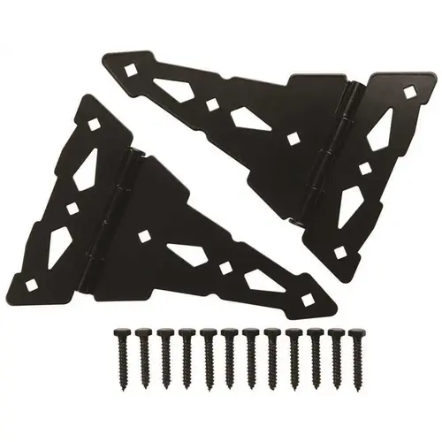 10 in. Black Heavy Duty Decorative Tee Hinge - pack of 10