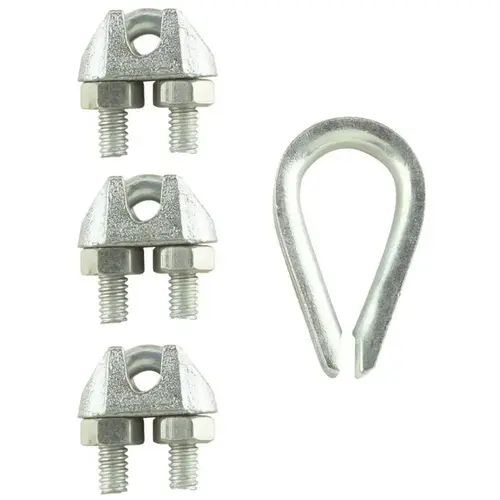 3/32 in. x 1/8 in. Zinc-Plated Clamp Set Metallic - pack of 4 3/32 in. x 1/8 in. Zinc-Plated Clamp Set Metallic - pack of 4