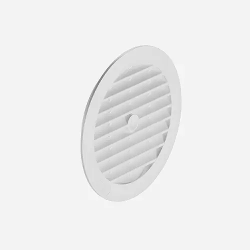 Ventilation grill, diameter 123 mm Round, Plastic, white White