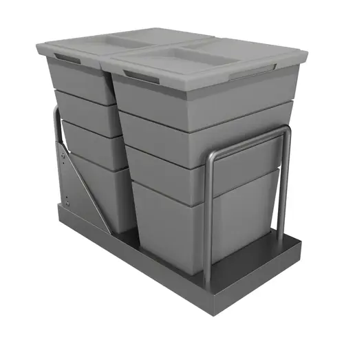 Waste Bin Pull-Out, Double, Hailo 2 x 30.6 qts (61.2 qts) Bin holder: Steel Bins: Plastic