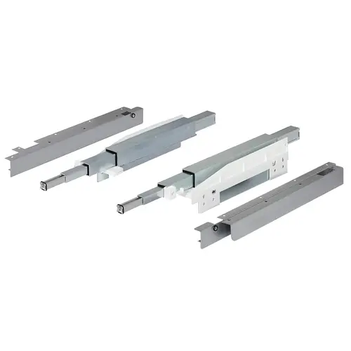Pull-Out Table Fitting, Top Flex Without worktop, extension length: 810 mm, internal cabinet depth: 500 mm White aluminium, RAL 9006, zinc plated or powder coated, Galvanized or powder coated, white aluminium, RAL 9006