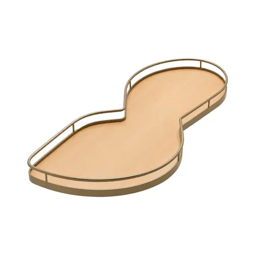 LeMans II Set, for Blind Corner Cabinets Right With soft and self closing mechanisms, with non-slip effect, Swings right, champagne/maple, 2 x 45 shape trays Tray: Maple, Surround: Champagne