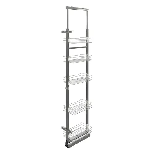 Pull-Out Pantry, Hafele, with baskets for installation behind fronts For cabinet width: 300 mm, with 5 hanging baskets with wire shelf Pull out and baskets: Chrome plated