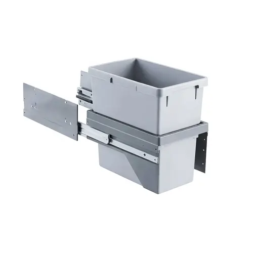 Waste Bin Pull-Out, Hailo Euro Cargo 30 S Installation behind fronts, with soft close Light gray