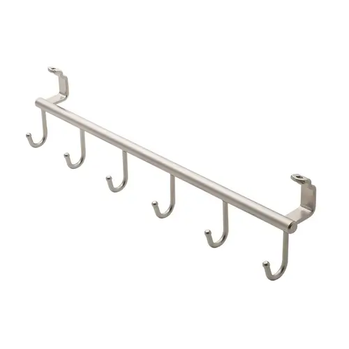 Hook Rail, Backsplash Railing System With 6 hooks, stainless steel effect Stainless steel effect
