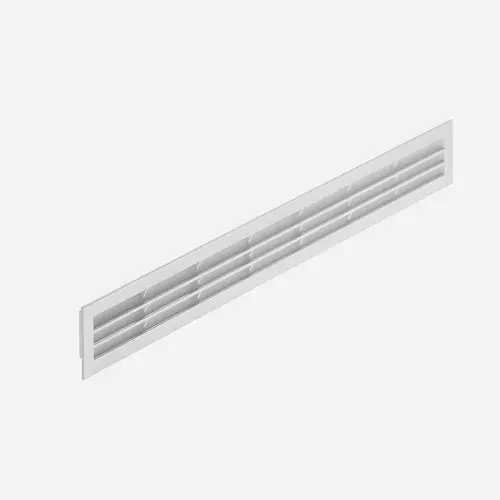 Ventilation grill, Plastic Rectangular, White, 60 x 515 mm White
