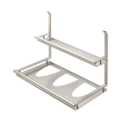 Wine Bottle and Glass Shelf, Backsplash Railing System Nickel matt/stainless steel