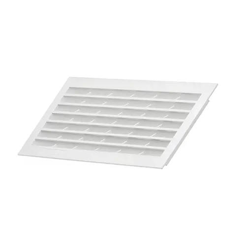 Ventilation Grill, Plastic, with louvres Square, White, 299 x 120 mm White