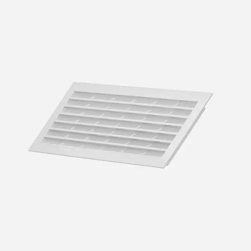 Ventilation Grill, Plastic, with louvres Square, White, 254 x 108 mm White
