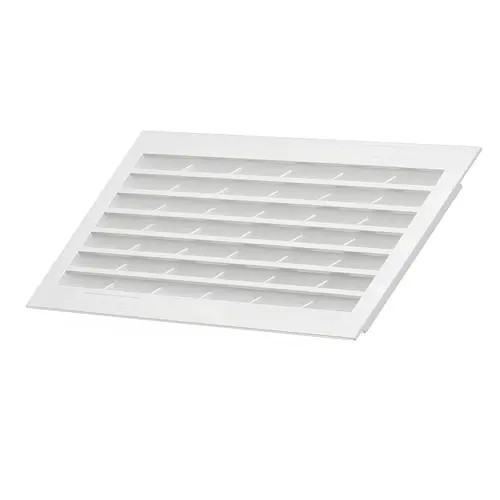 Ventilation Grill, Plastic, with louvres Square, White, 337 x 131 mm White