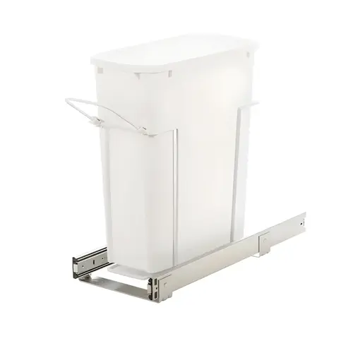Waste Bin Pull-Out, KV Bottom Mount, Single, Ball Bearing Precision Slide, 50 Qt. Capacity, 11-3/8" Width, Steel Frame