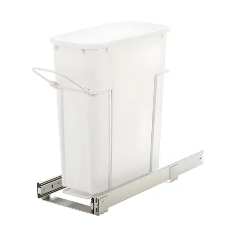 Waste Bin Pull-Out, KV Bottom Mount, Single, Ball Bearing Precision Slide, 35 Qt. Capacity, Epoxy-Coated Finish