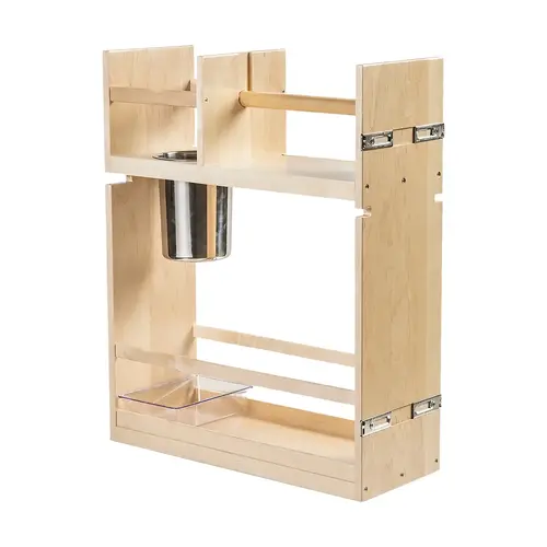 Base Pull-Out Cleaning Organizer, Baltic Birch Century Cascade Series, 8 7/8" width