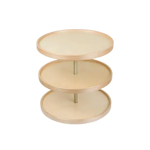 Full Round Lazy Susan Three Shelf Set, Maple/Baltic Birch Century Signature Series
