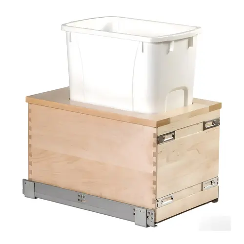 Single Waste Bin, Baltic Birch Century Serenade Vanity Cascade Series, 34 qt