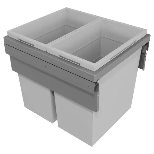 Waste Bin Pull-Out, Hailo US Cargo FF 24, (Face Frame) Dark silver gray