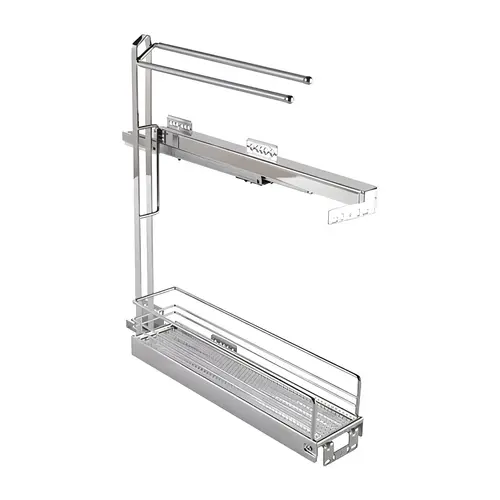 Base Pull-Out, Towel Rail 90 degree Chrome, steel, 26.4 lbs (12 kg) load capacity Chrome