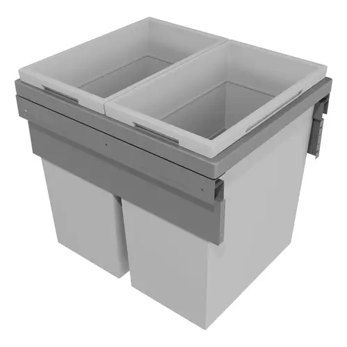 Waste Bin Pull-Out, Hailo US Cargo FF 21, (Face Frame) Dark silver gray