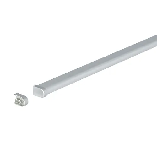 Grooved Profile, Backsplash Railing System 59 1/16" Length: (59 1/16") 1,500 mm Gray, Grooved profile strip, end cap and connector: Nickel plated matt Cover: Bright