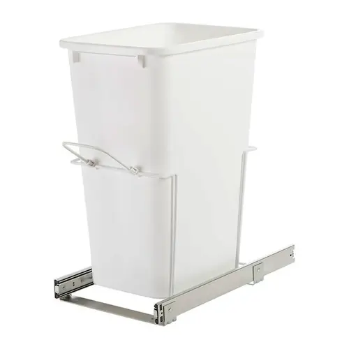 Waste Bin Pull-Out, KV Bottom Mount, Single, Ball Bearing Slide with Overtravel and Soft-Close 47 l 20 1/8" 22 7/8" SCB12-1-50WH 11 3/8" White, 50 qt. Steel Bins: Plastic, White