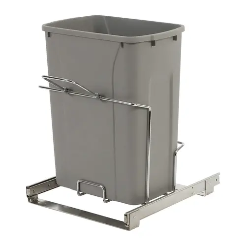 Waste Bin Pull-Out, KV Bottom Mount, Single, Ball Bearing Slide with Overtravel and Soft-Close 18 l 16" 17 5/16" SCB15-1-20PT 14 3/8" Frosted nickel, 20 qt. Steel Bins: Plastic, Frosted nickel