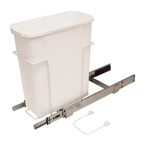 Waste Bin Pull-Out, KV Bottom Mount, Single, Ball Bearing Slide with Overtravel and Soft-Close 18 l 20 1/8" 17 5/16" SCB9-1-20WH 8 3/8" White, 20 qt. Steel Bins: Plastic, White