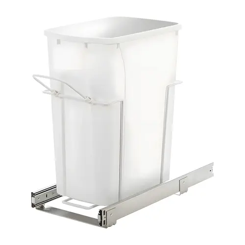 Waste Bin Pull-Out, KV Bottom Mount, Single, Ball Bearing Slide with Overtravel and Soft-Close 33 l 20 1/8" 18 13/16" SCB10-1-35WH 9 5/8" White, 35 qt. Steel Bins: Plastic, White