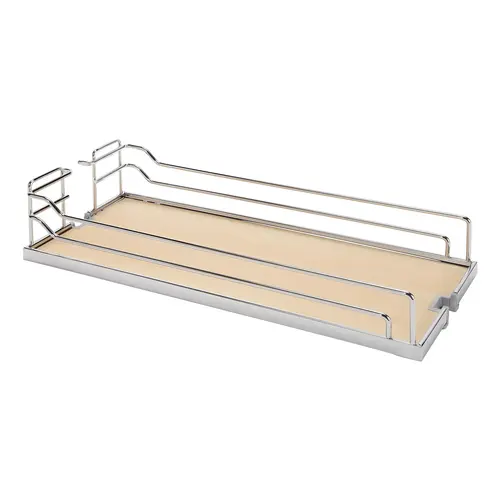 Tray Set, Dispensa 203.2 x 518 x 105 mm 215.9 mm 216 mm For Pantry Pull-Out & Base Pull-Out II, Chrome/maple, width 8" Shelf: Maple Surround: Chrome