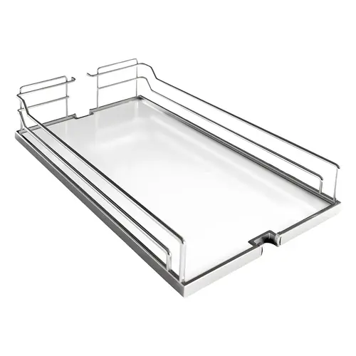 Tray Set, Dispensa 431.8 x 518 x 105 mm 444.5 mm 445 mm For Pantry Pull-Out & Base Pull-Out II, Chrome/white, width 17" White, Shelf: White Surround: Chrome