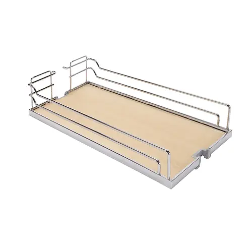 Tray Set, Dispensa 330.2 x 518 x 105 mm 342.9 mm 343 mm For Pantry Pull-Out & Base Pull-Out II, Chrome/maple, width 13" Shelf: Maple Surround: Chrome