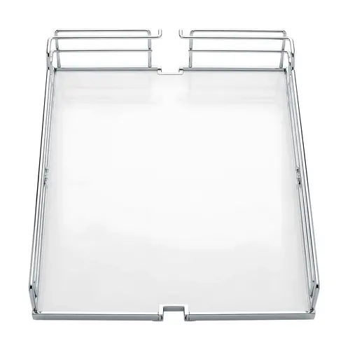Tray Set, Dispensa 482.6 x 518 x 105 mm 495.3 mm 495 mm For Pantry Pull-Out & Base Pull-Out II, Chrome/white, width 19" White, Shelf: White Surround: Chrome