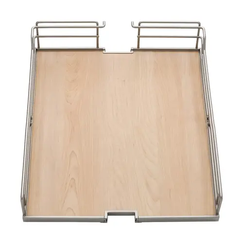 Tray Set, Dispensa 508 x 518 x 105 mm 520.7 mm 521 mm For Pantry Pull-Out & Base Pull-Out II, Chrome/maple, width 20" Shelf: Maple Surround: Chrome