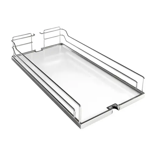 Tray Set, Dispensa 330.2 x 518 x 105 mm 342.9 mm 343 mm For Pantry Pull-Out & Base Pull-Out II, Chrome/white, width 13" White, Shelf: White Surround: Chrome
