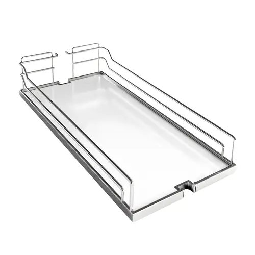 Tray Set, Dispensa 254 x 518 x 105 mm 266.7 mm 267 mm For Pantry Pull-Out & Base Pull-Out II, Chrome/white, width 10" White, Shelf: White Surround: Chrome