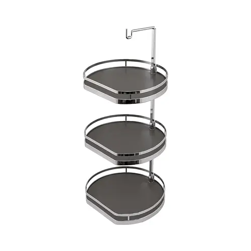 Twister Set, Melamine, Two or Three-Tray, for Upper Cabinets .09" Chrome/anthracite, height 32" - 36 1/2" Tray: Anthracite, Chrome