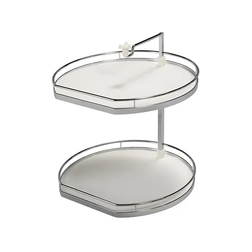 Twister Set, Melamine, Two or Three-Tray, for Upper Cabinets 18' Chrome/white, height 25 15/16" - 30 1/2" Tray: White, Chrome