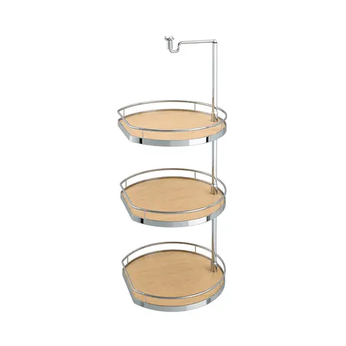 Twister Set, Melamine, Two or Three-Tray, for Upper Cabinets .09" Chrome/maple, height 32" - 36 1/2" Tray: Maple, Chrome