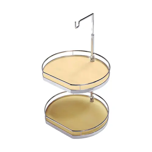 Twister Set, Melamine, Two or Three-Tray, for Upper Cabinets 18' Chrome/maple, height 25 15/16" - 30 1/2" Tray: Maple, Chrome